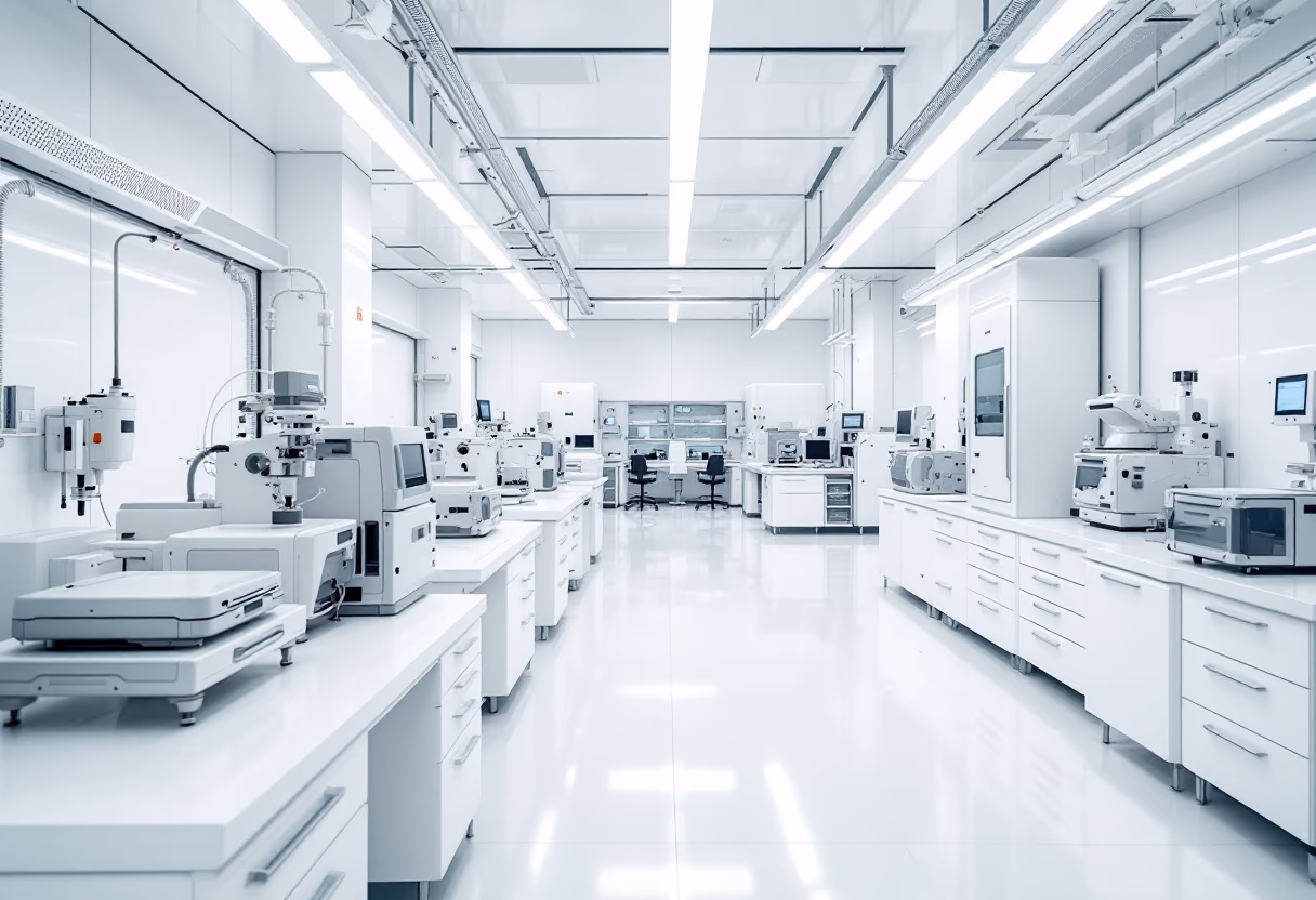[background image] image of a futuristic laboratory setting (for a ai biotech company)